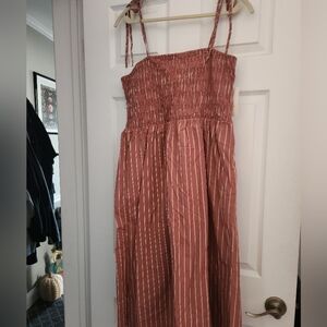 Target Terracotta Smocked Tie Front Sundress